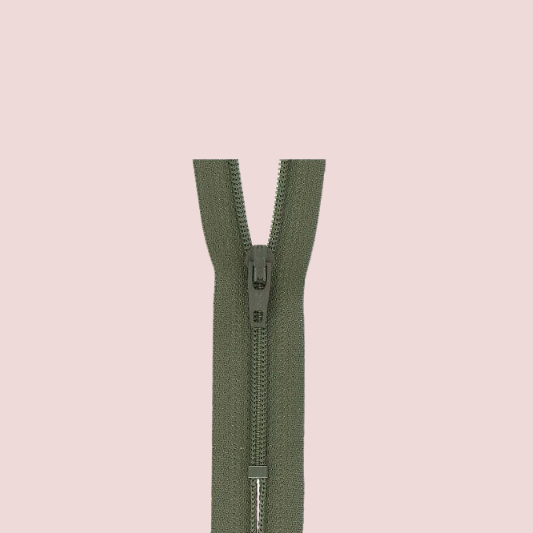 Fermeture éclair - Kaki - 12 cm