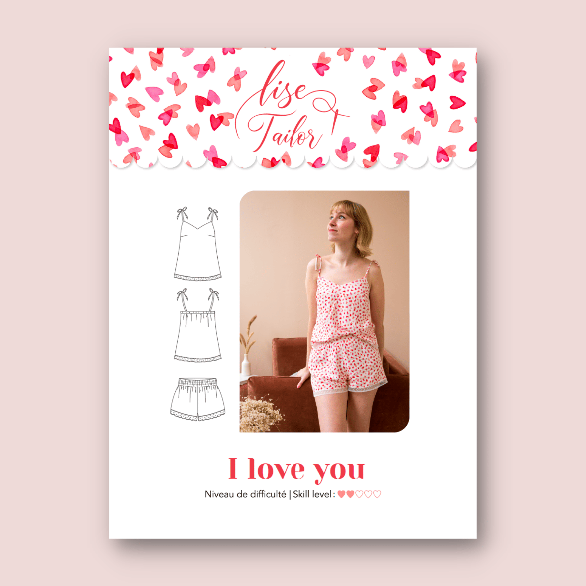 Camisole & shorty I love you - Enveloppe