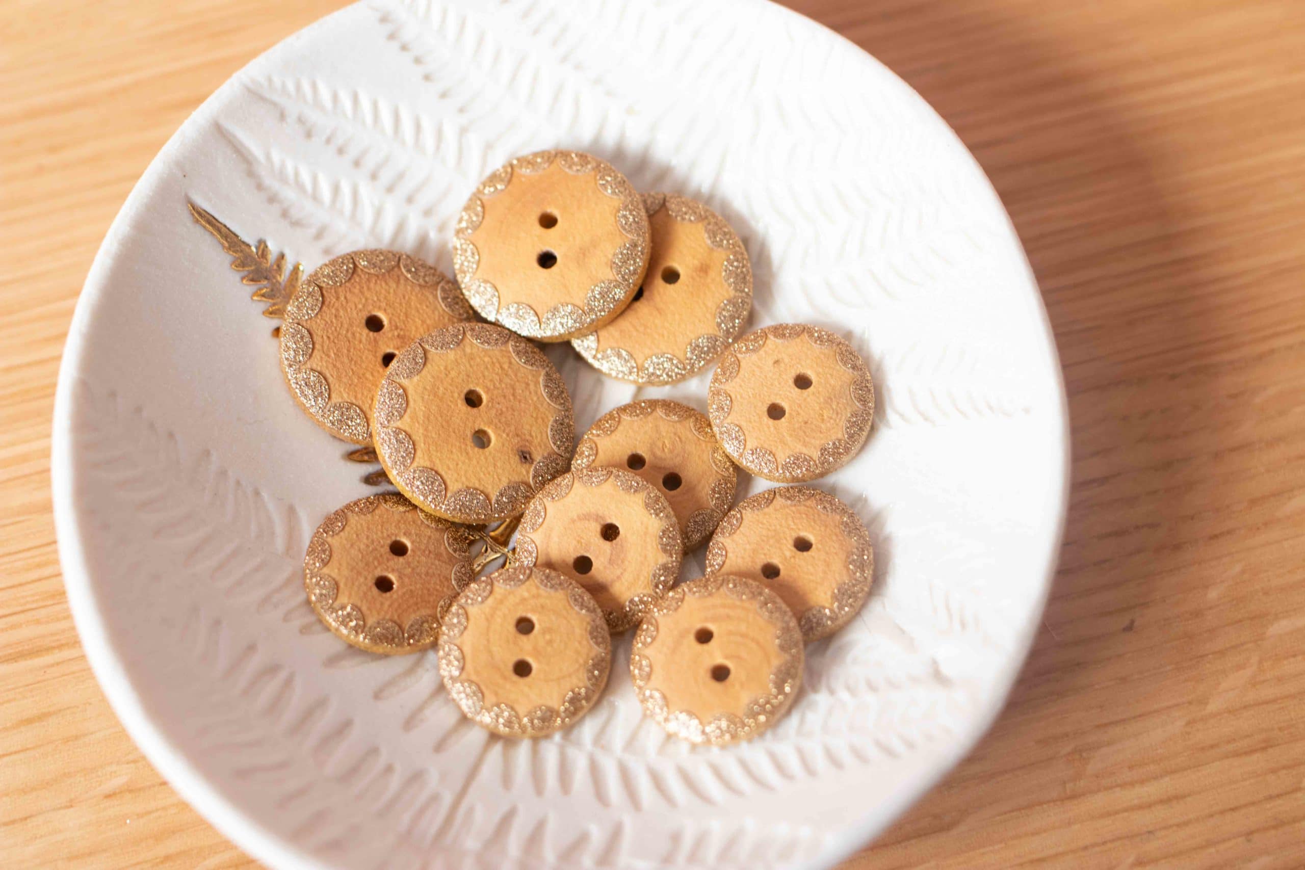 Golden Wooden Buttons - Gold