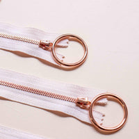 Rose gold zipper - Large pull - Pink