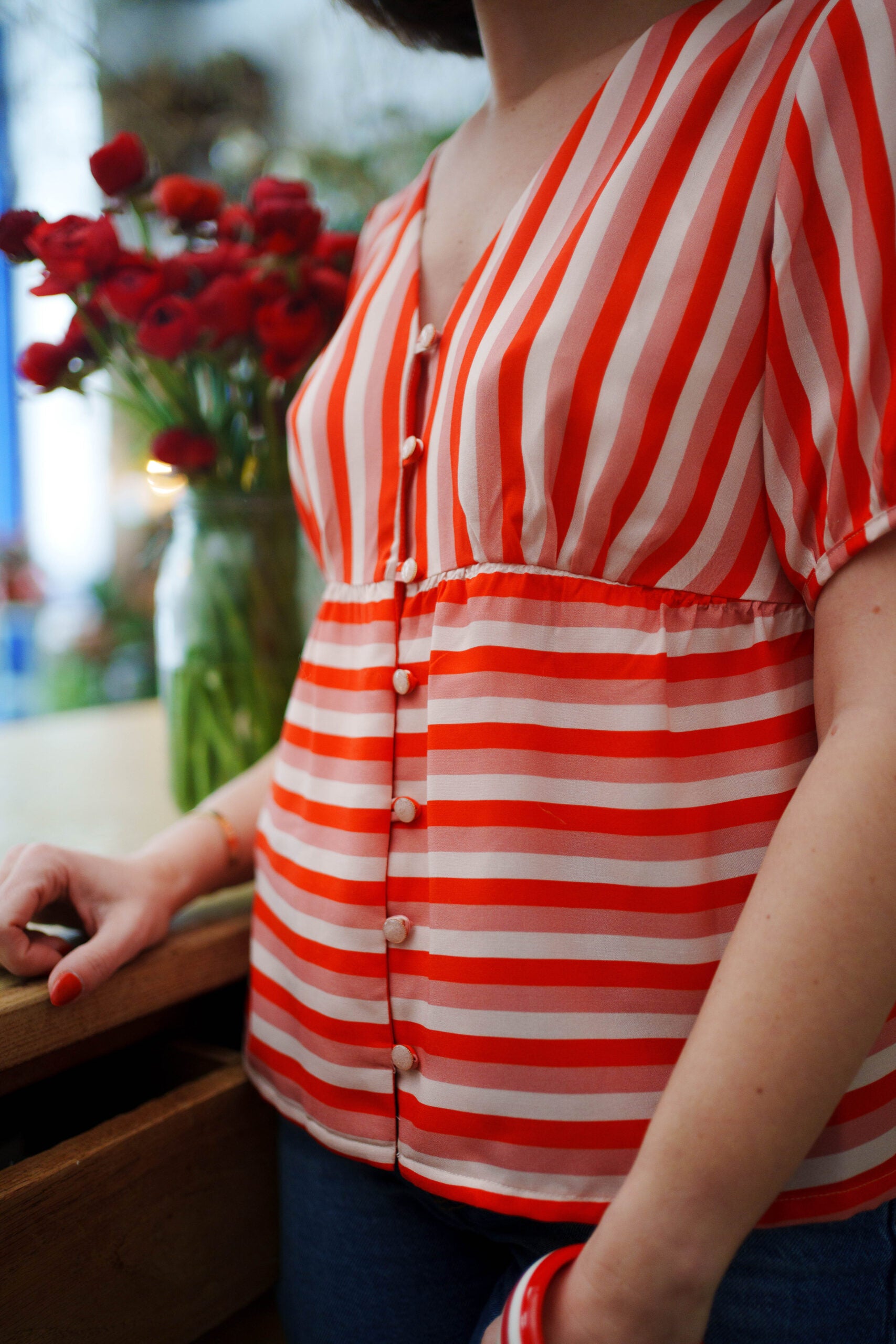 Viscose - Poppy Stripe - FLAWS