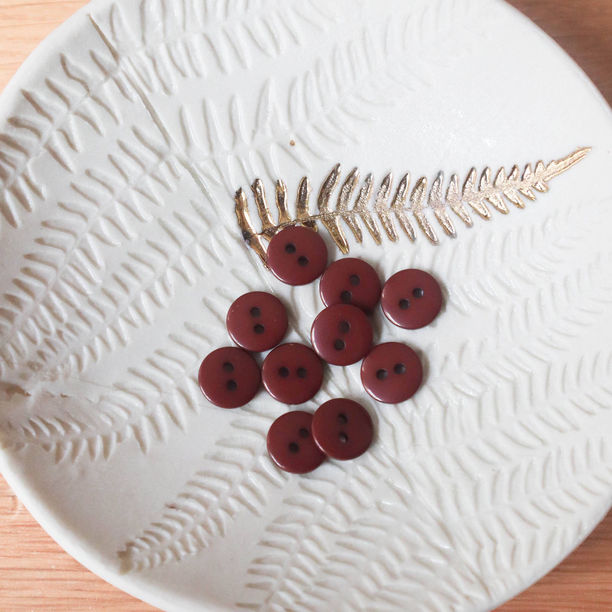 Bouton plat brillant - Châtaigne