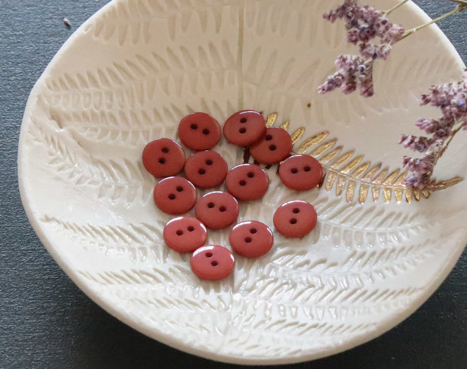 Bouton plat brillant - Terracotta