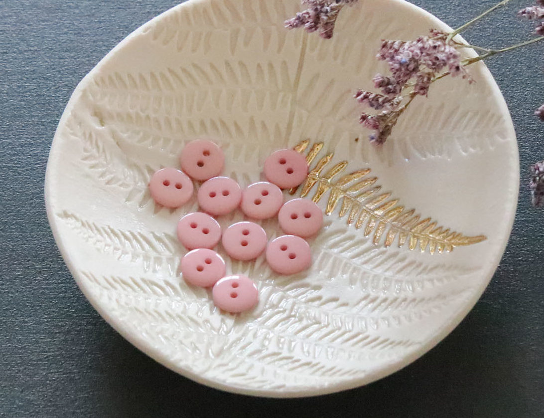 Bouton plat brillant - Rose Pâle