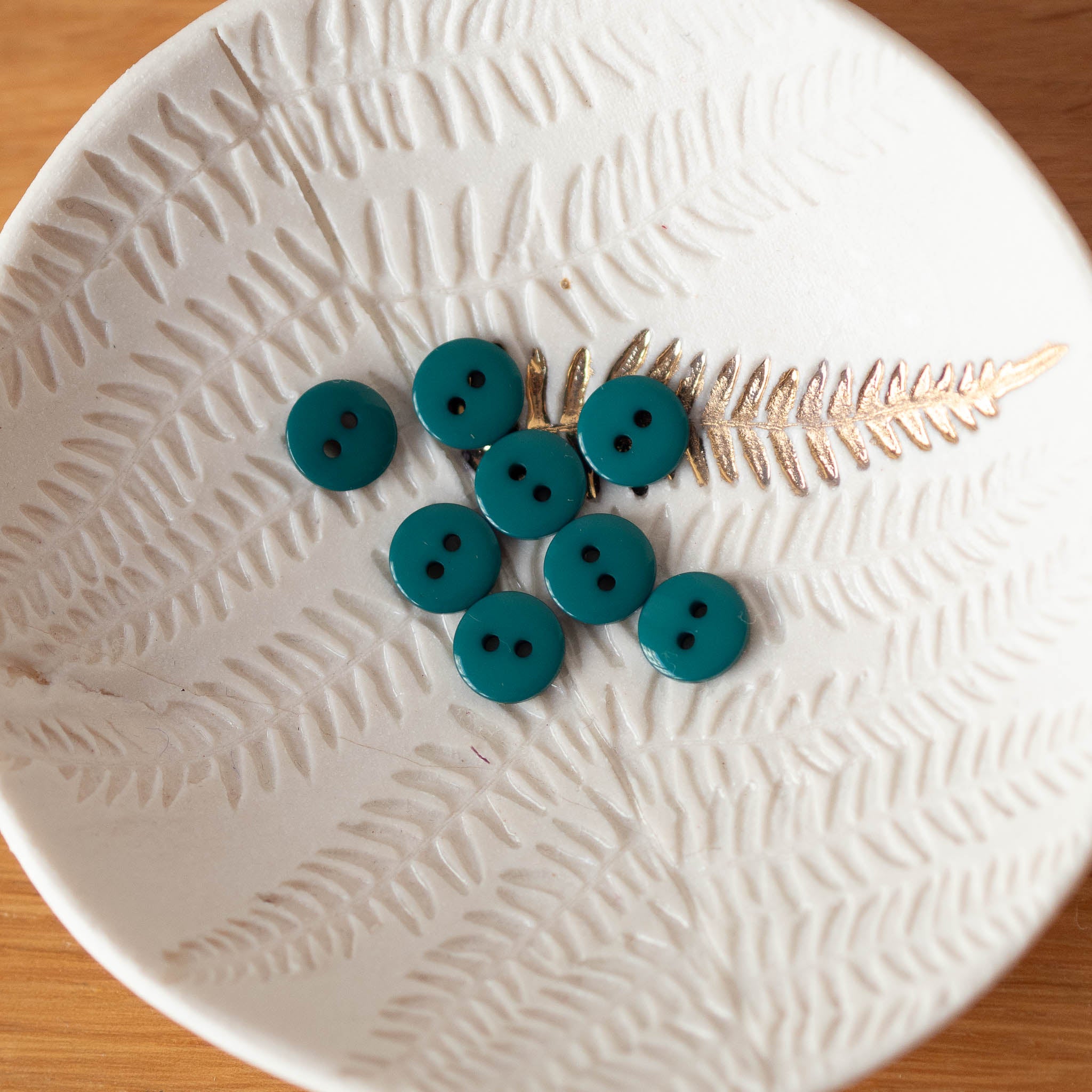 Bouton plat brillant - Émeraude