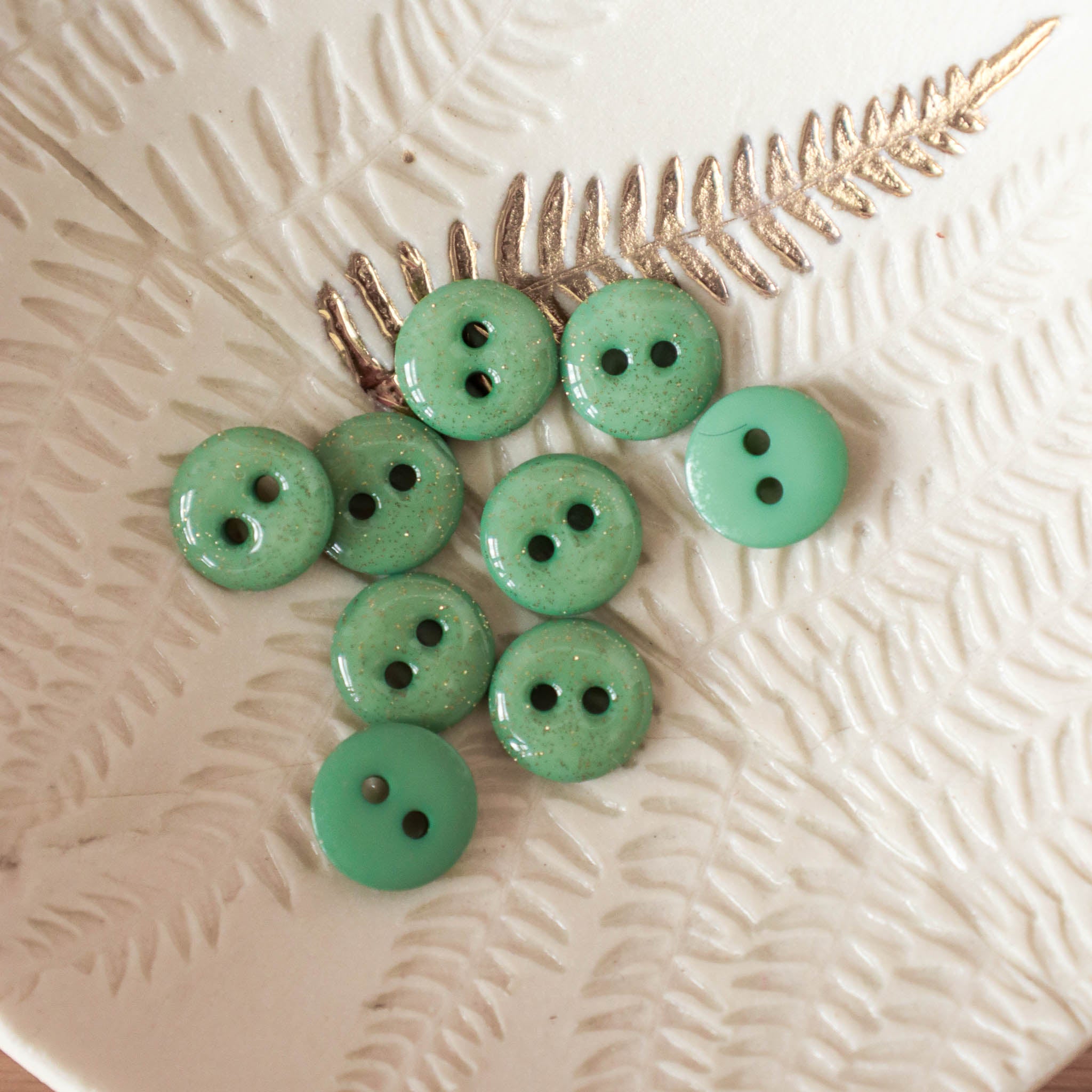 Two-hole glitter button - Pistachio