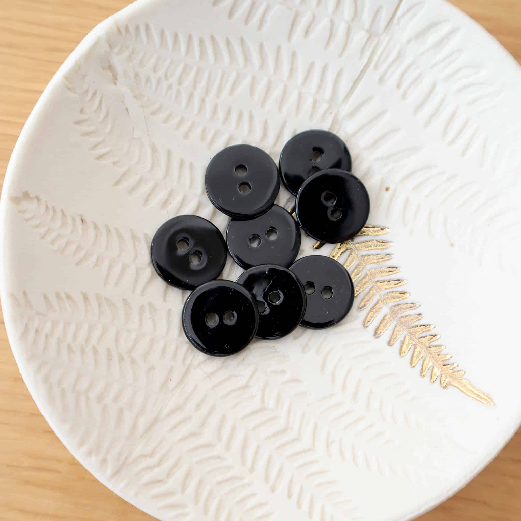 Bouton en nacre plat - Noir