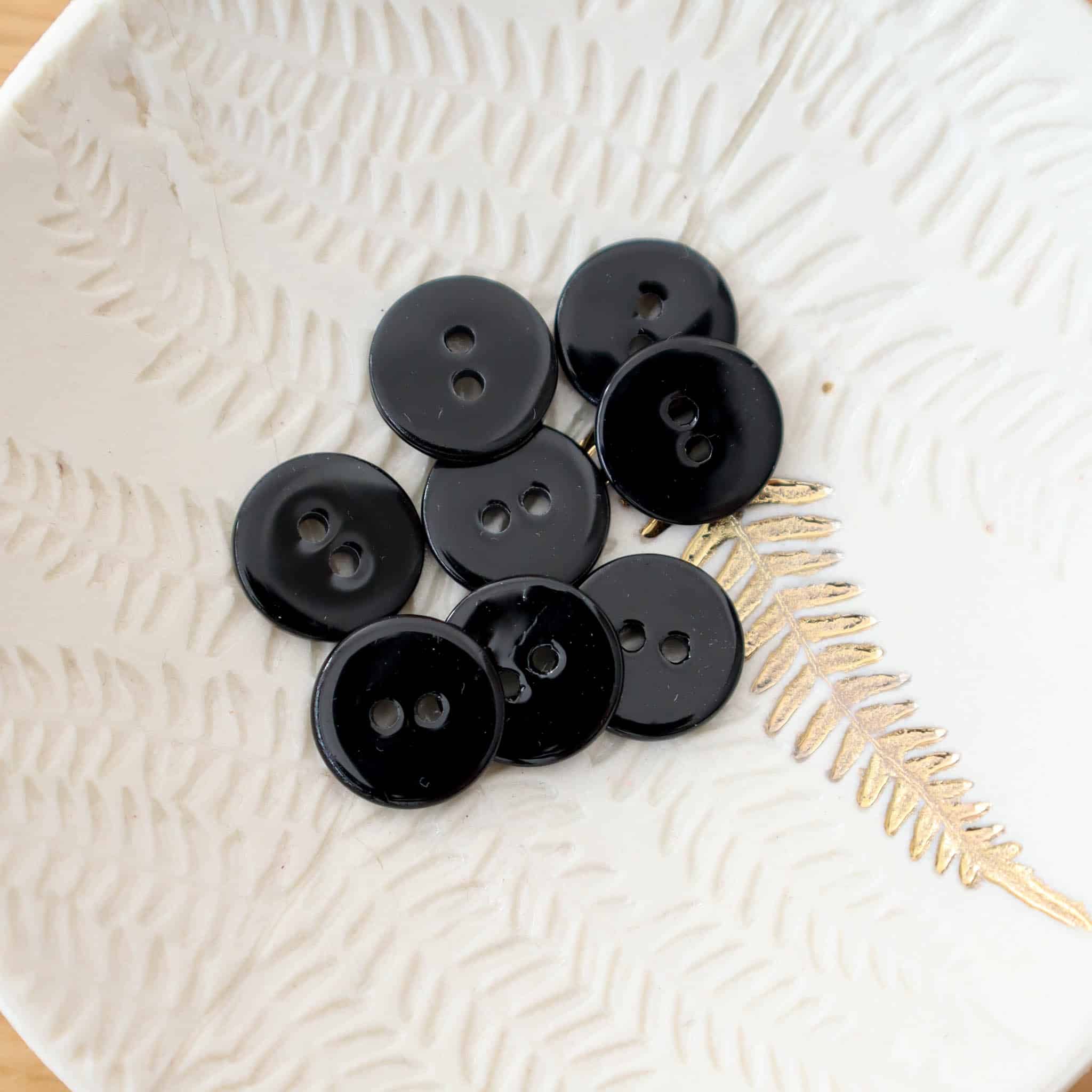 Bouton en nacre plat - Noir