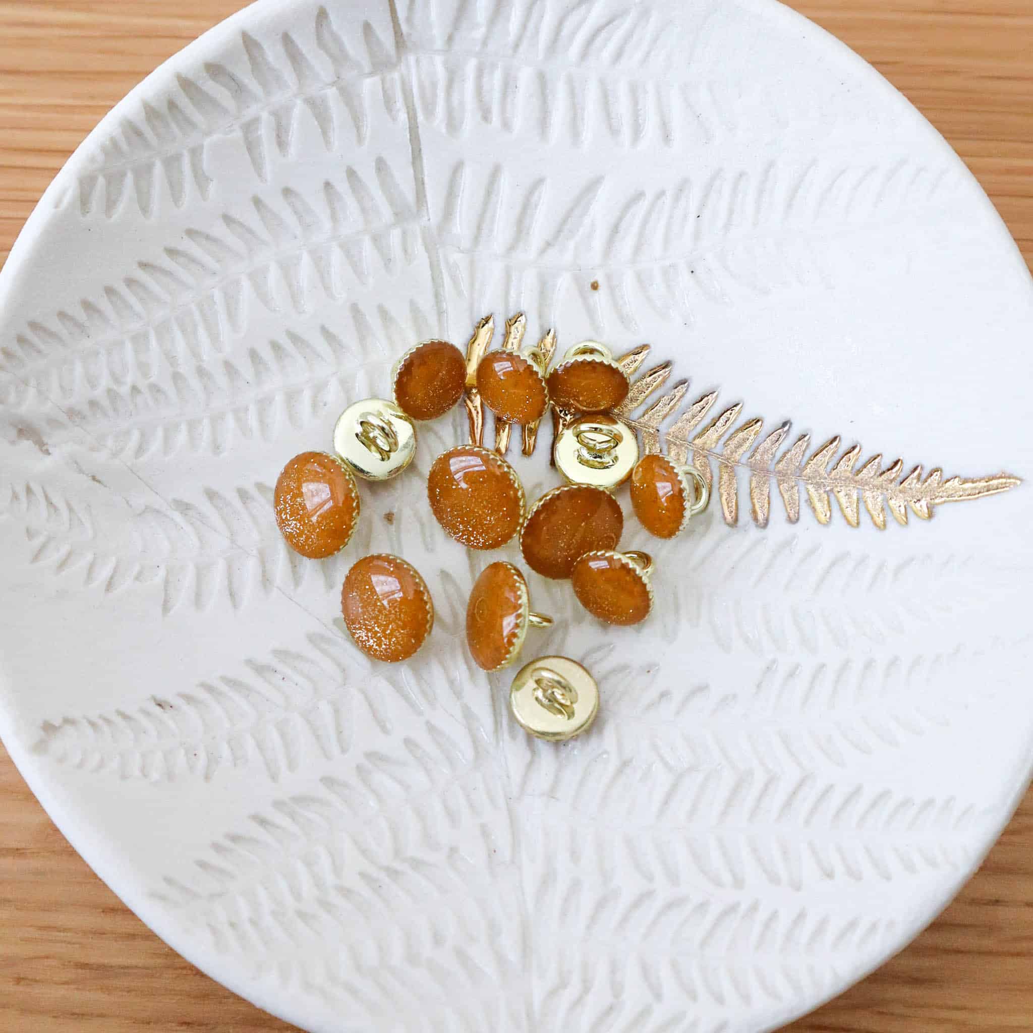 Gold glitter boot button - Gold Button