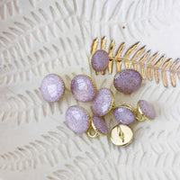 Bouton de bottine pailletté or - Lilas