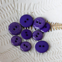 Bouton glitter deux trous - Purple Rain