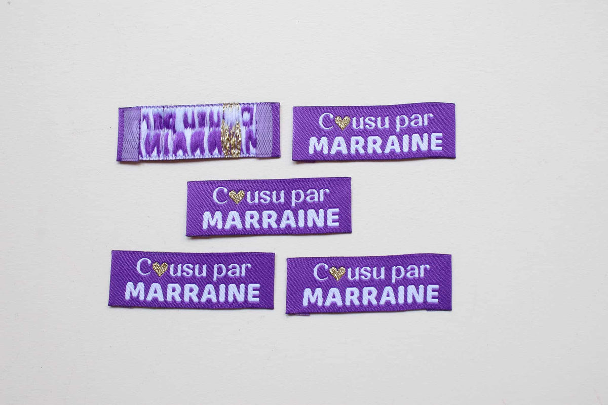 Étiquettes Tissées à Coudre “Cousu par Marraine”