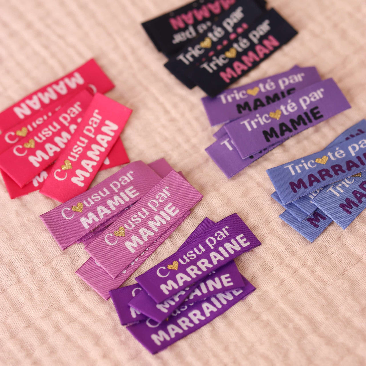 Étiquettes Tissées à Coudre “Cousu par Marraine”