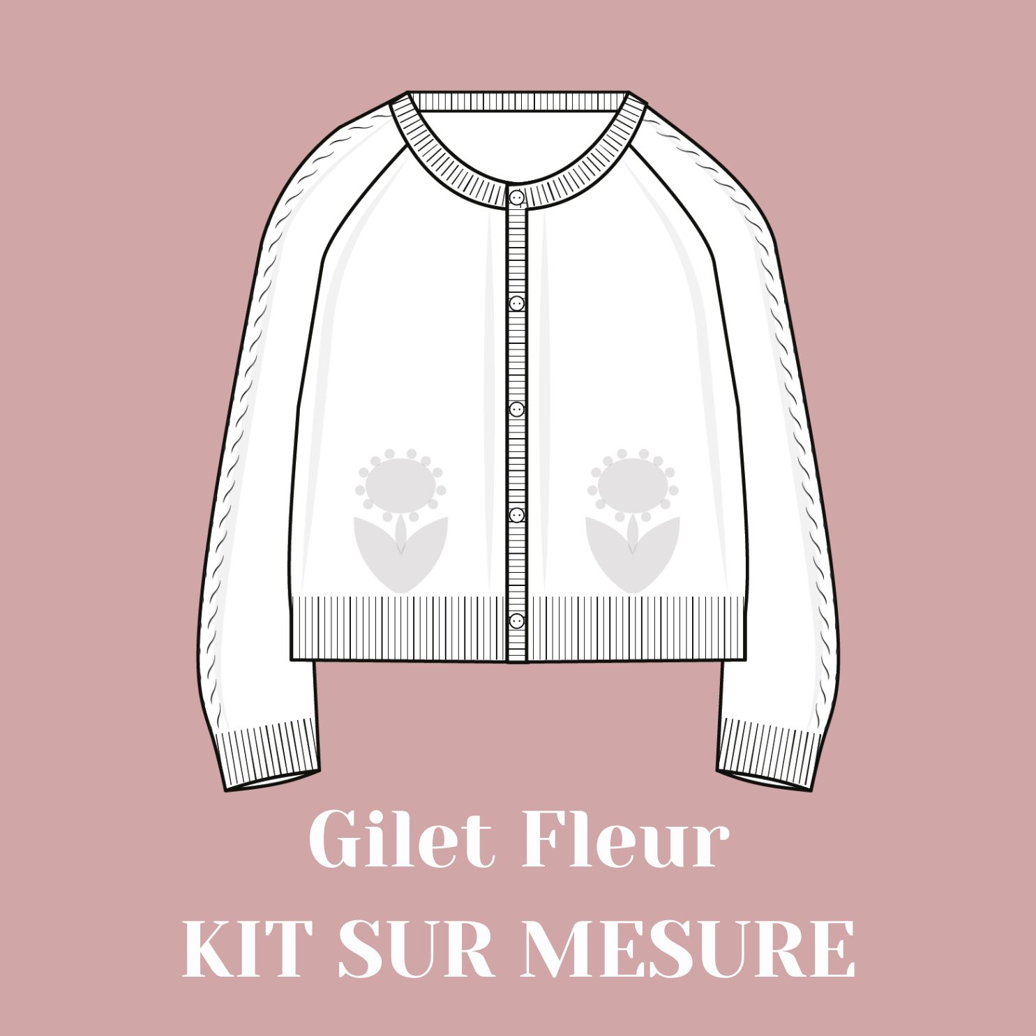 Kit tricot - Gilet Fleur