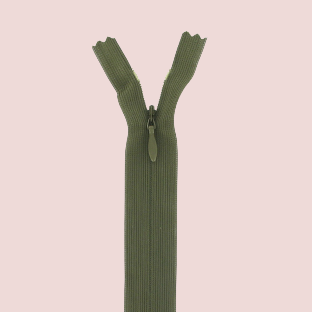 Fermeture éclair invisible - 22 cm - Kaki