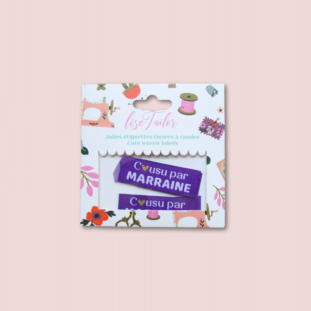 Étiquettes Tissées à Coudre “Cousu par Marraine”