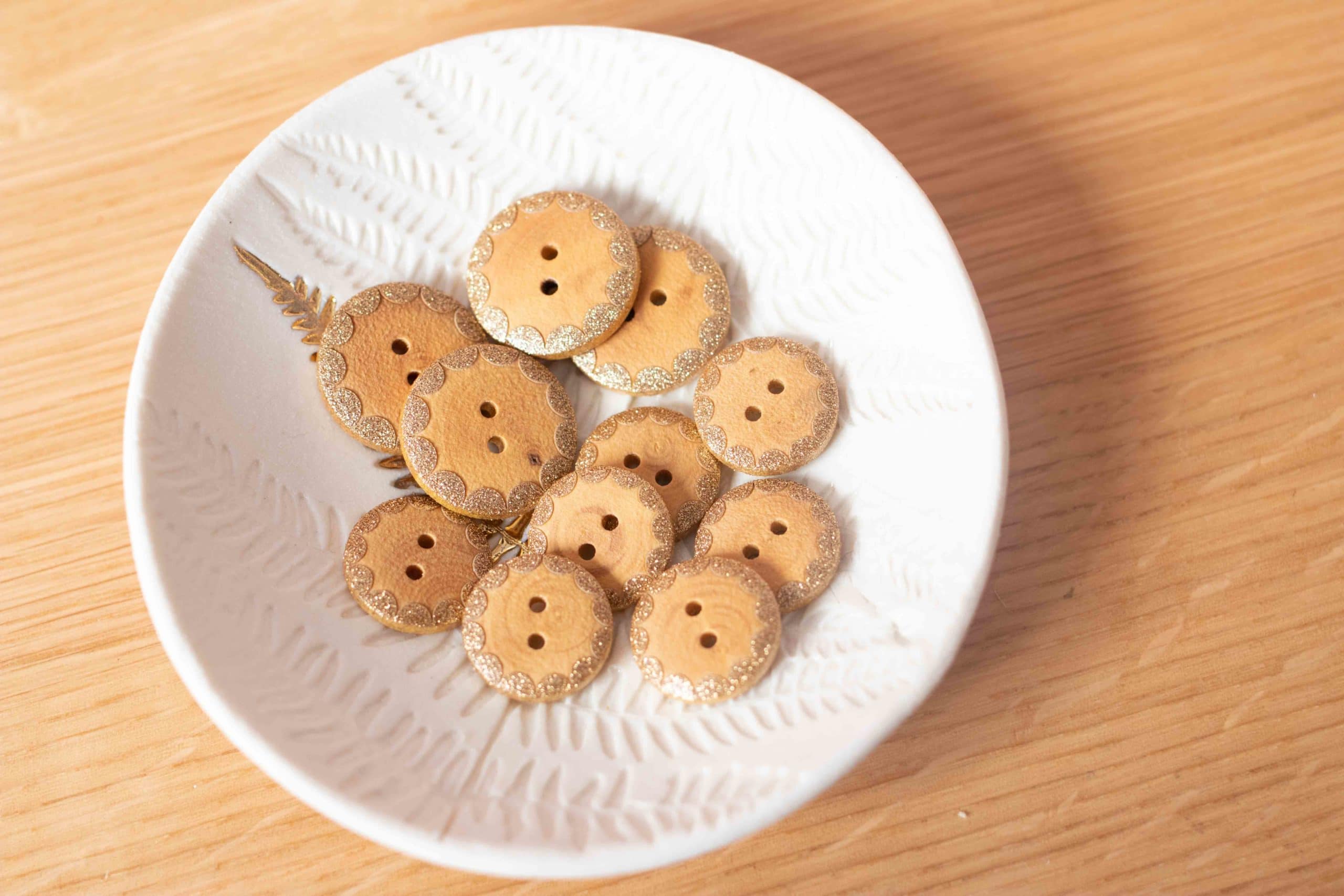 Golden Wooden Buttons - Gold