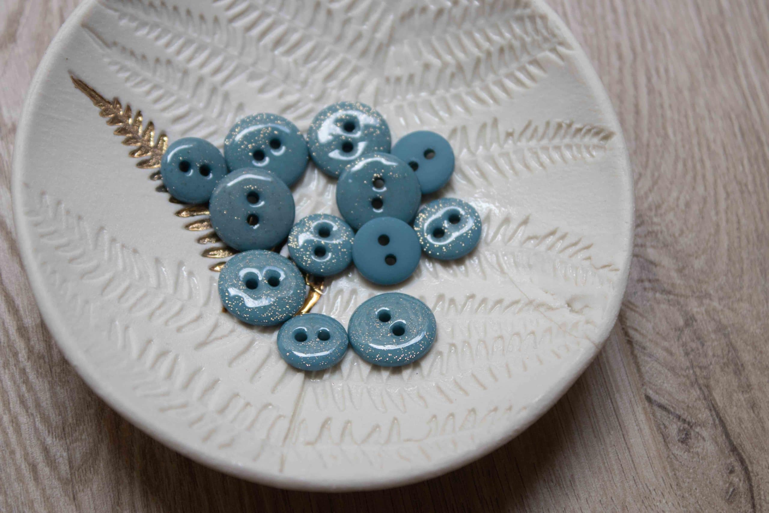 Bouton glitter deux trous - Orage