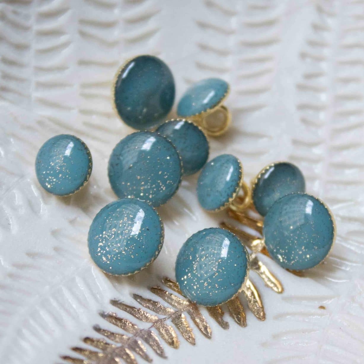 Bouton de bottine pailletté or - Orage