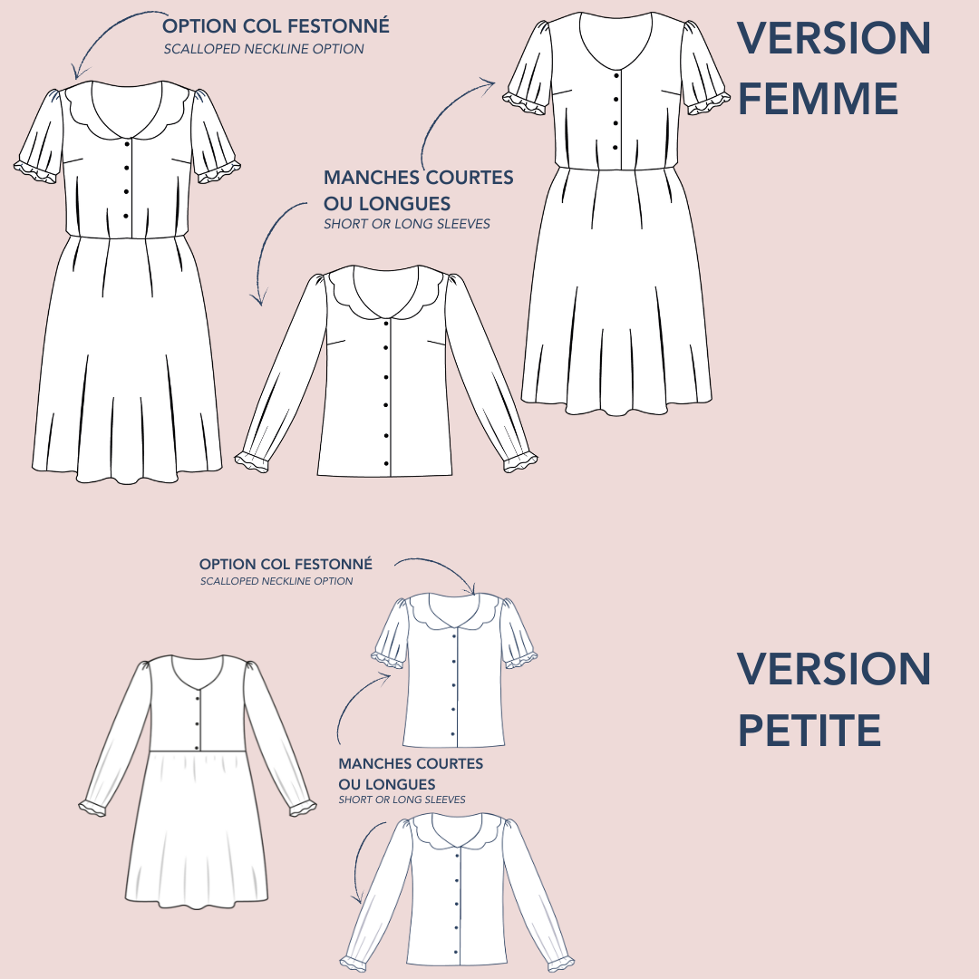 Duo "Mère - Fille " - Robe Comète - Pochette