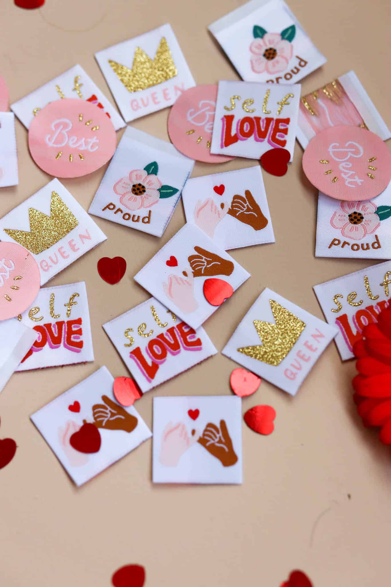 “Self Love” Woven Sew-On Labels (set of 5)