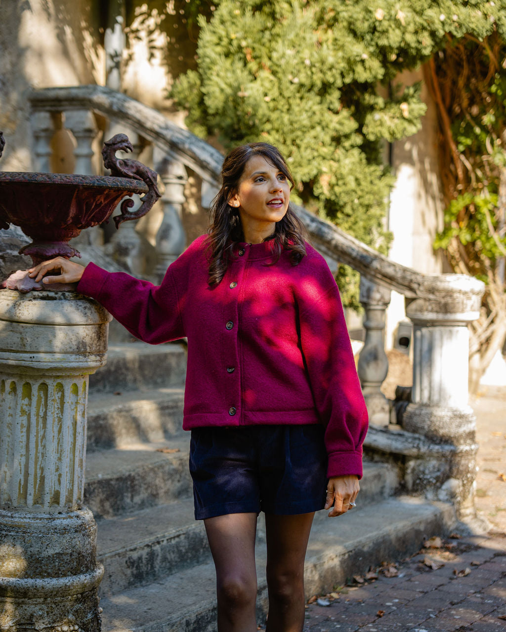 Coffret Couture - Short Henri - Velours grosses côtes Encre