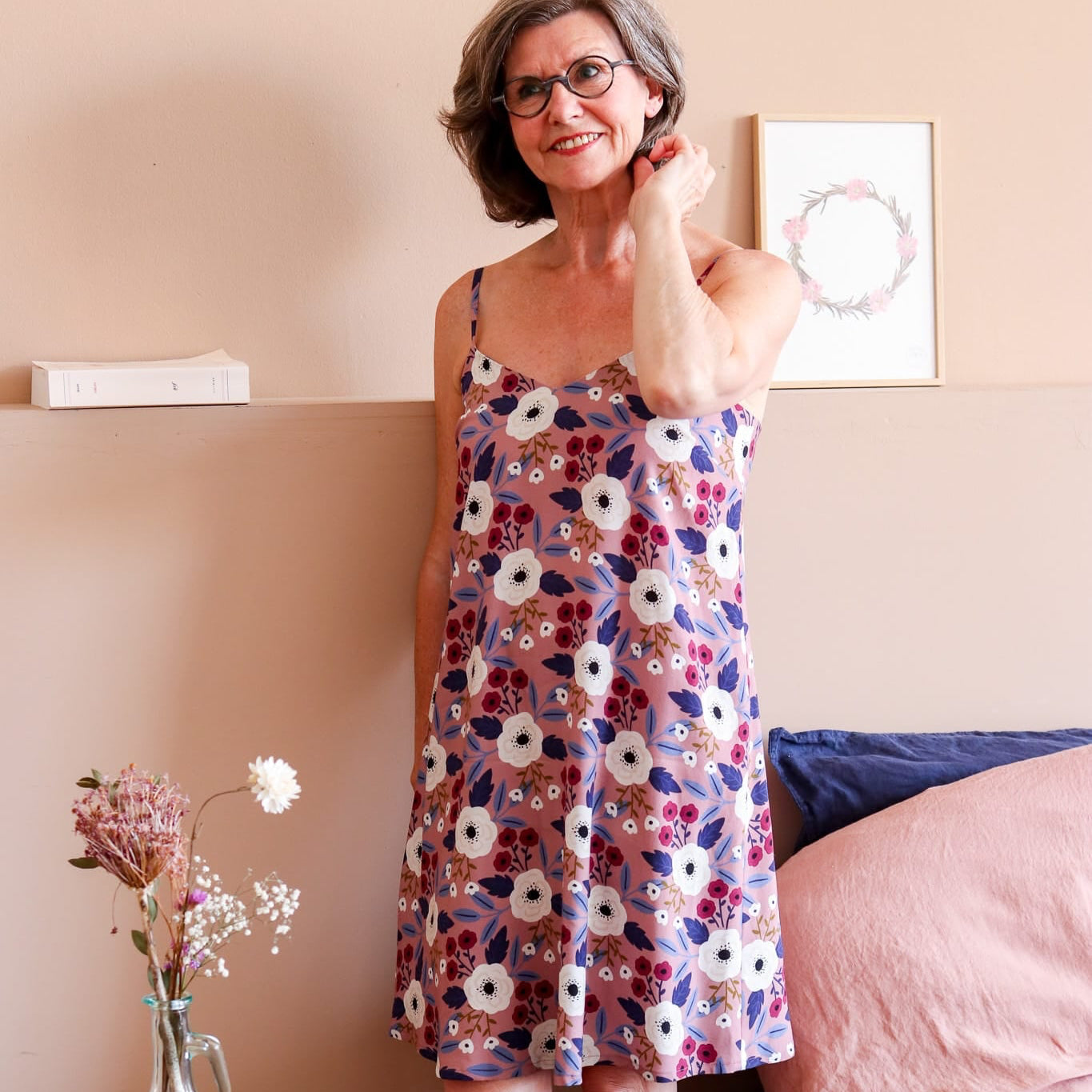 Cozy at home - Anémone (nuisette, culotte et bandeau) - PDF