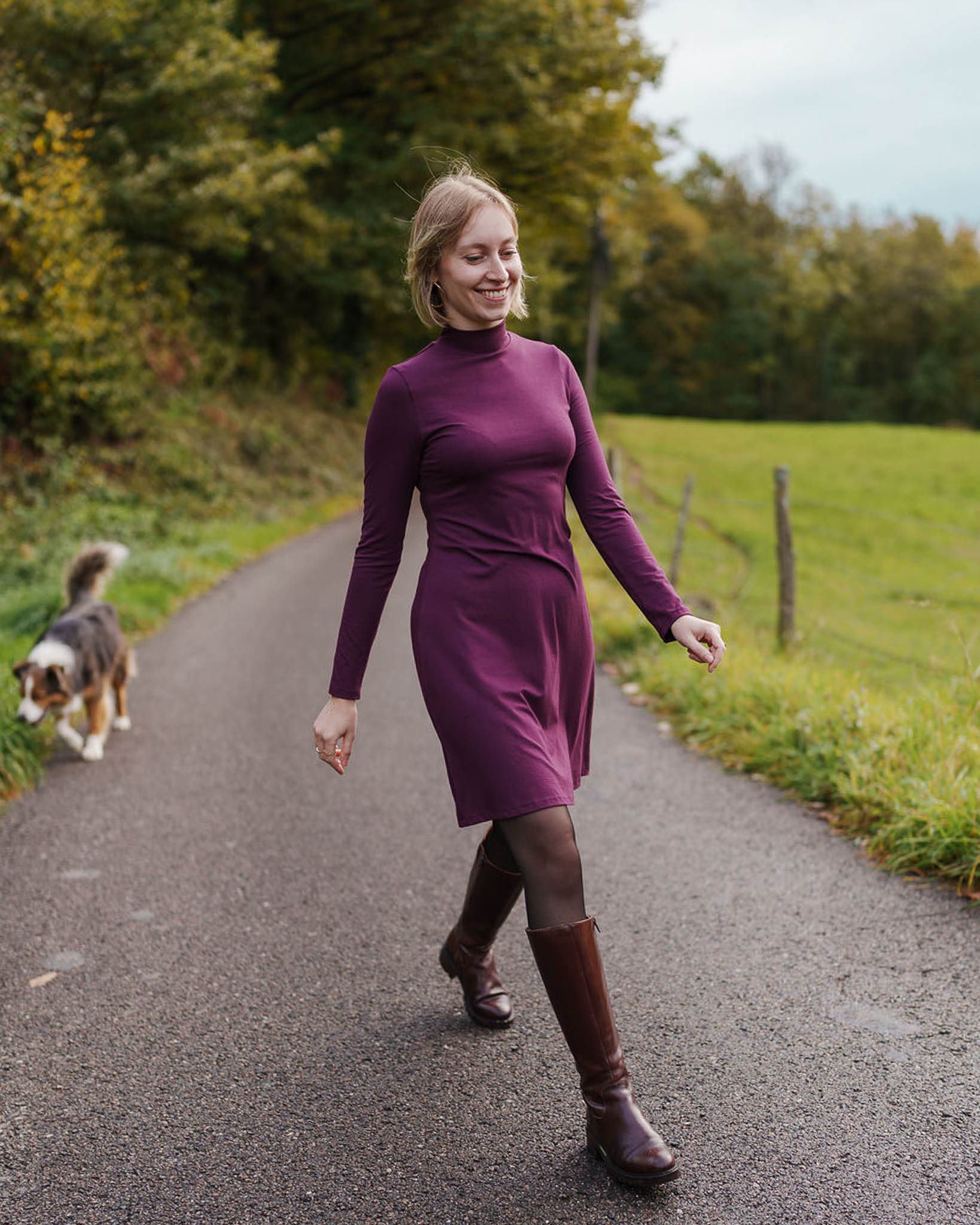 Jersey de viscose - Aubergine