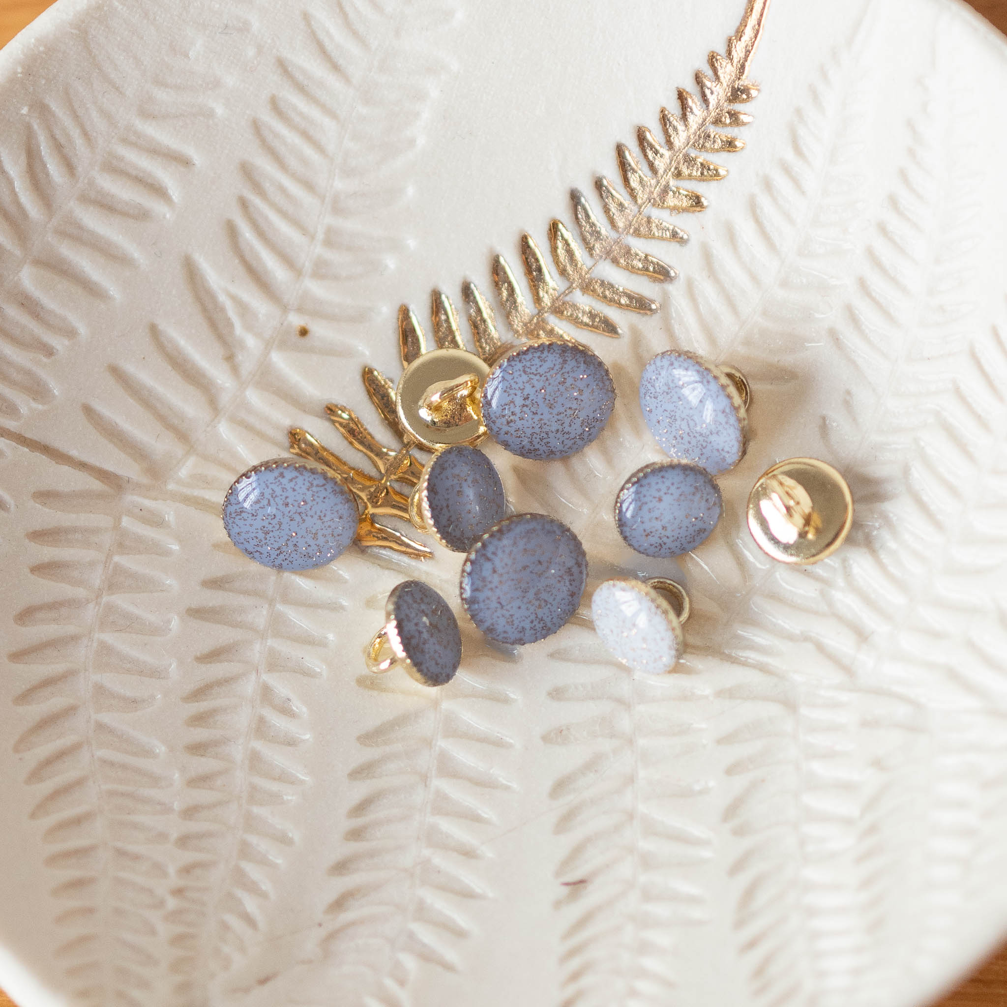 Bouton de bottine pailletté or - Nuage