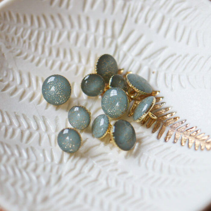 Bouton de bottine pailletté or - Verveine