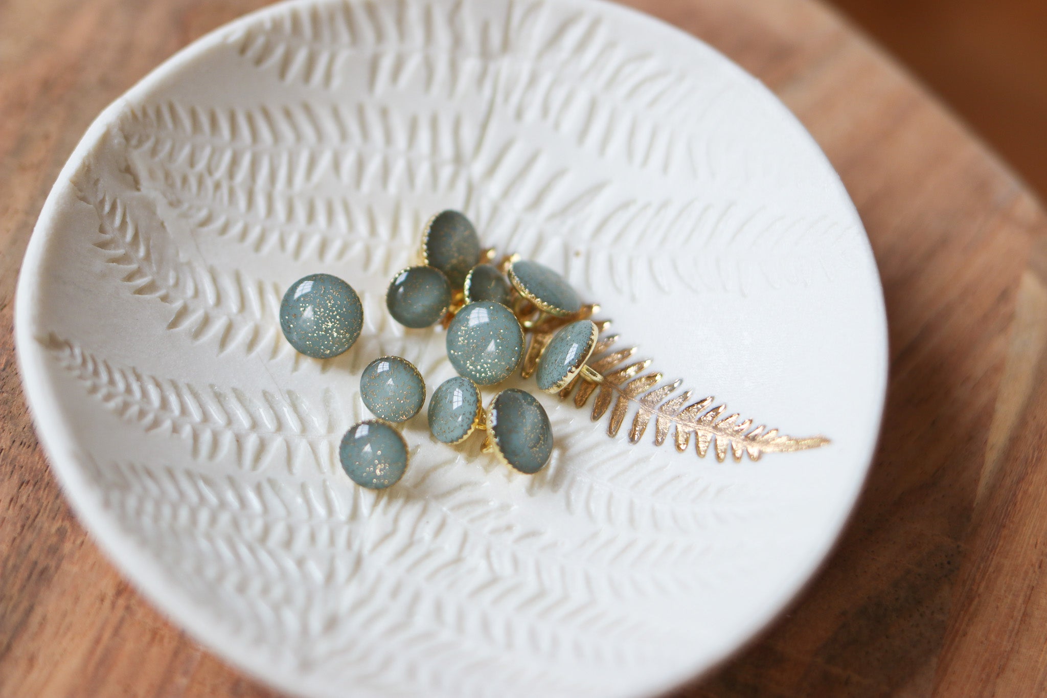 Bouton de bottine pailletté or - Verveine