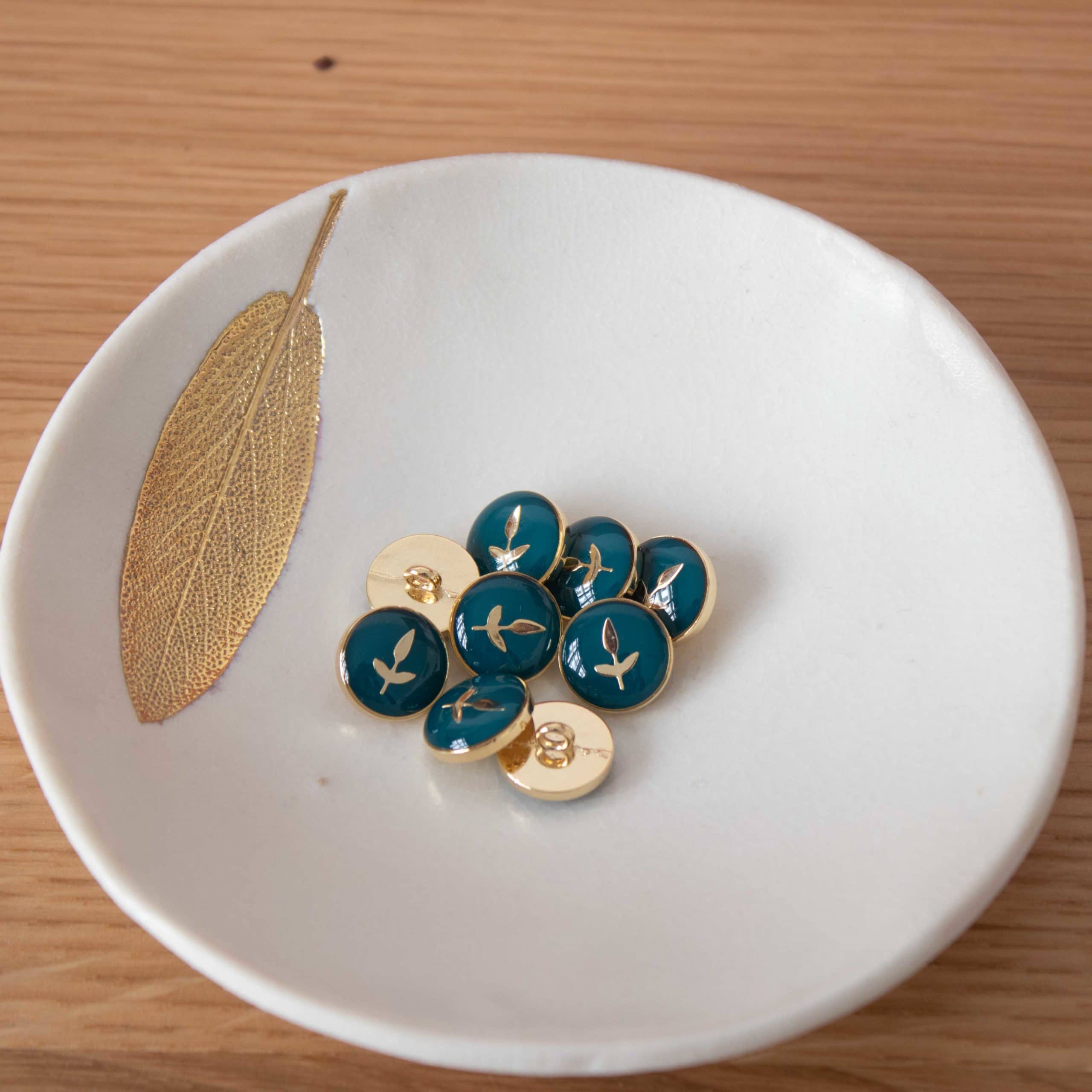 Bouton de bottine Feuillette - Vert Sapin