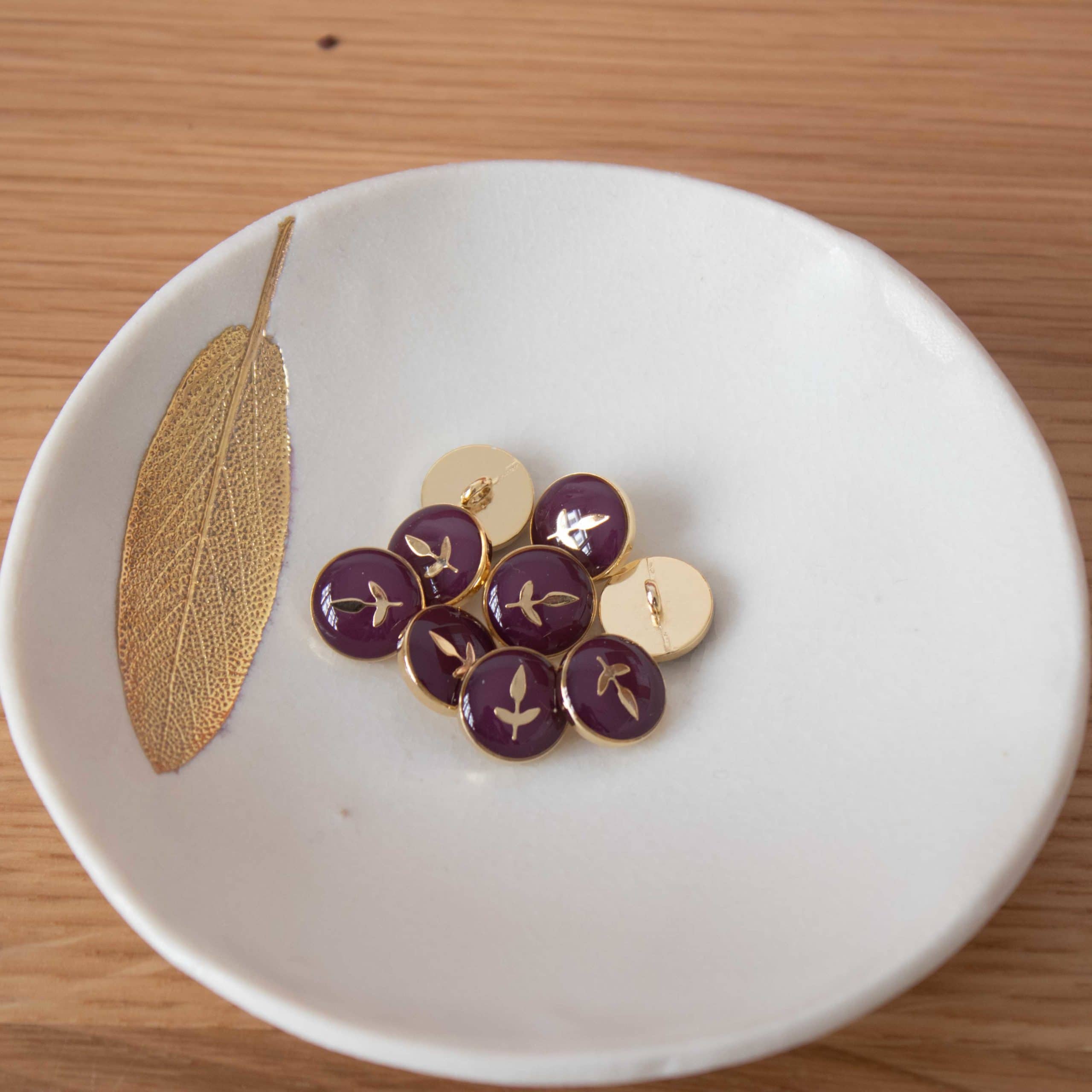 Bouton de bottine Feuillette - Violet