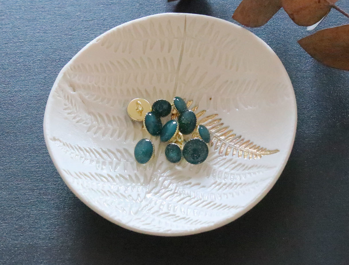 Bouton de bottine pailletté or - Vert Sapin