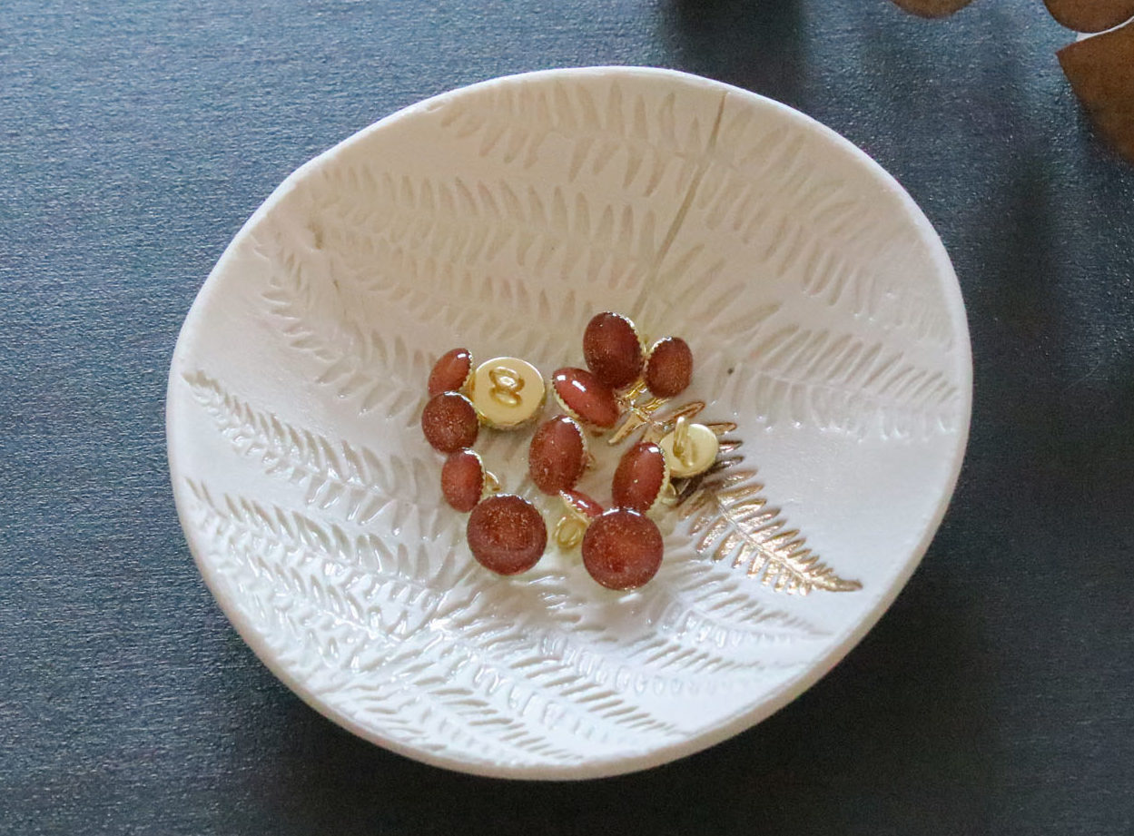 Bouton de bottine pailletté or - Caramel