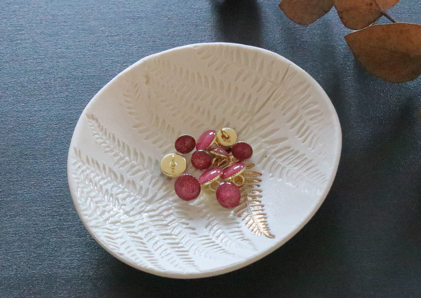 Bouton de bottine pailletté or - Fuchsia