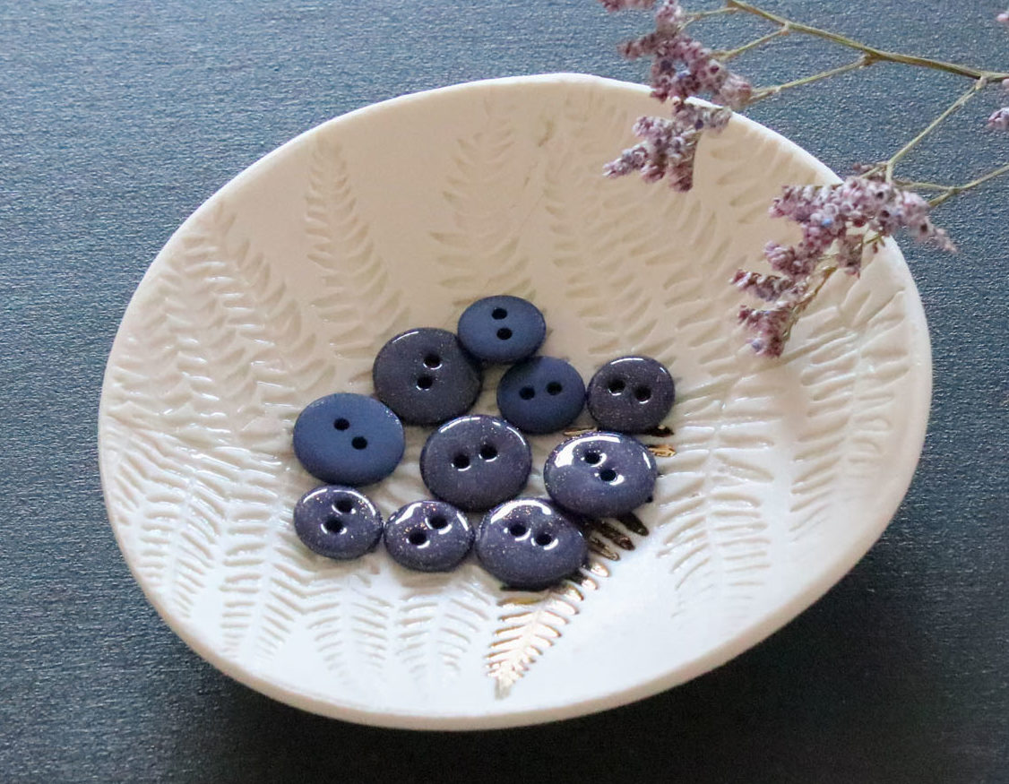 Bouton glitter deux trous - Bleu Marine