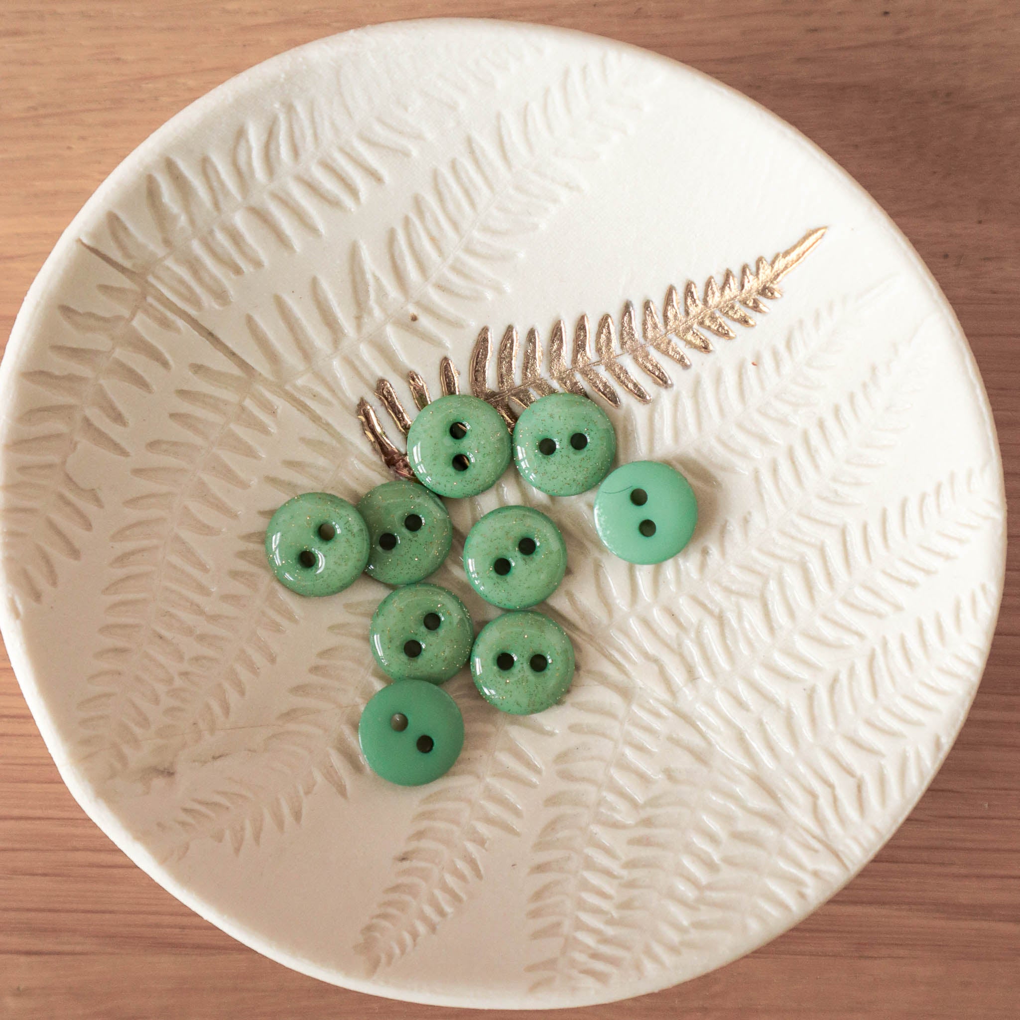 Two-hole glitter button - Pistachio