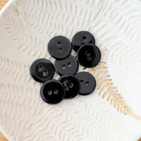 Bouton en nacre plat - Noir