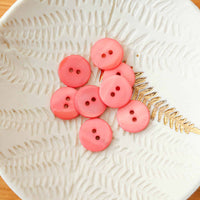 Bouton en nacre plat - Corail