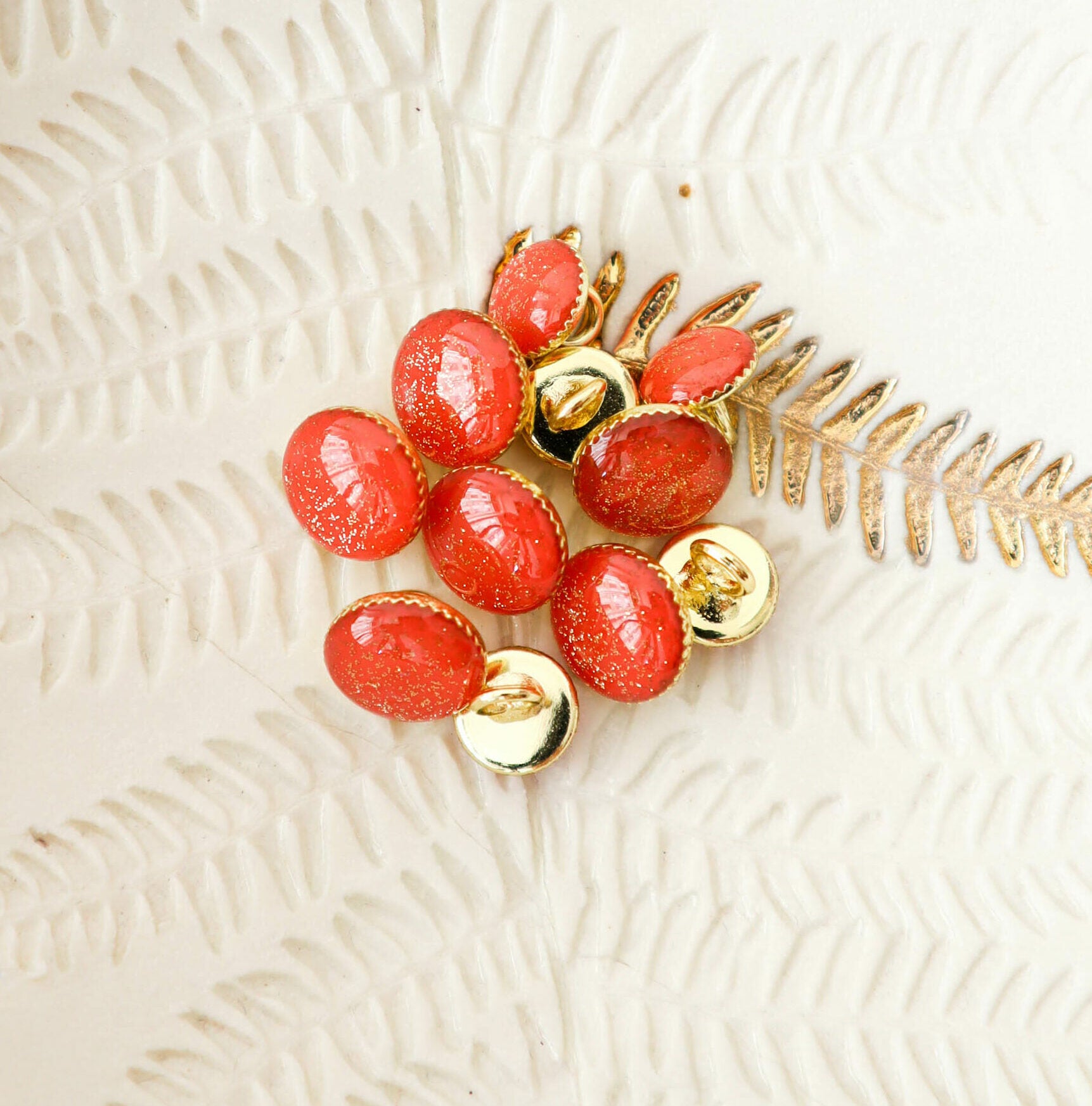 Bouton de bottine pailletté or - Sunset