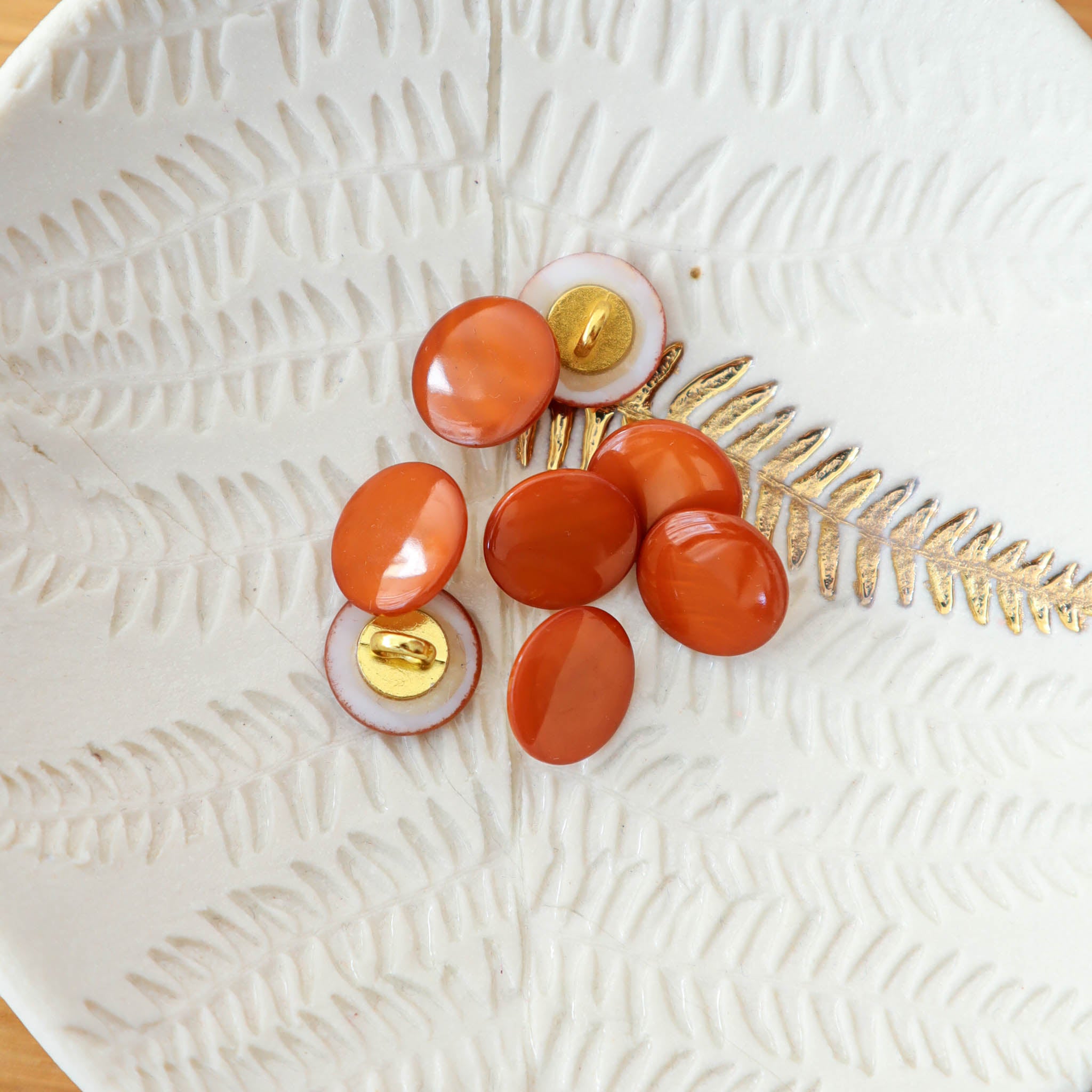 Bouton en nacre à queue - Caramel