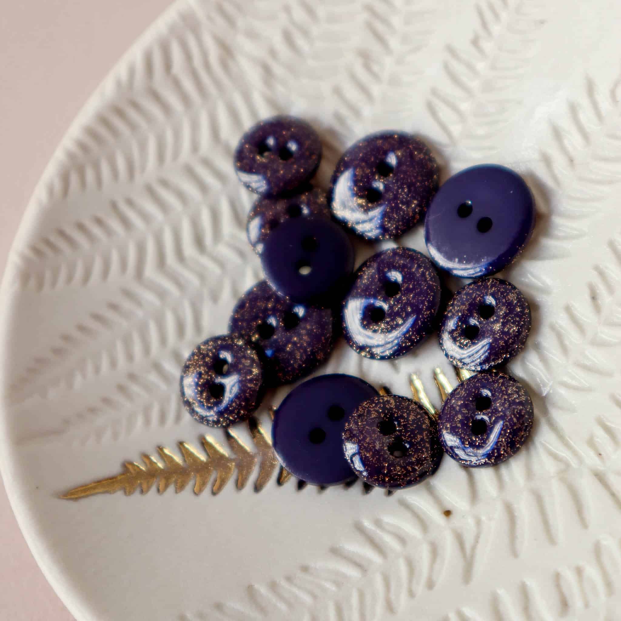 Bouton glitter deux trous - Encre