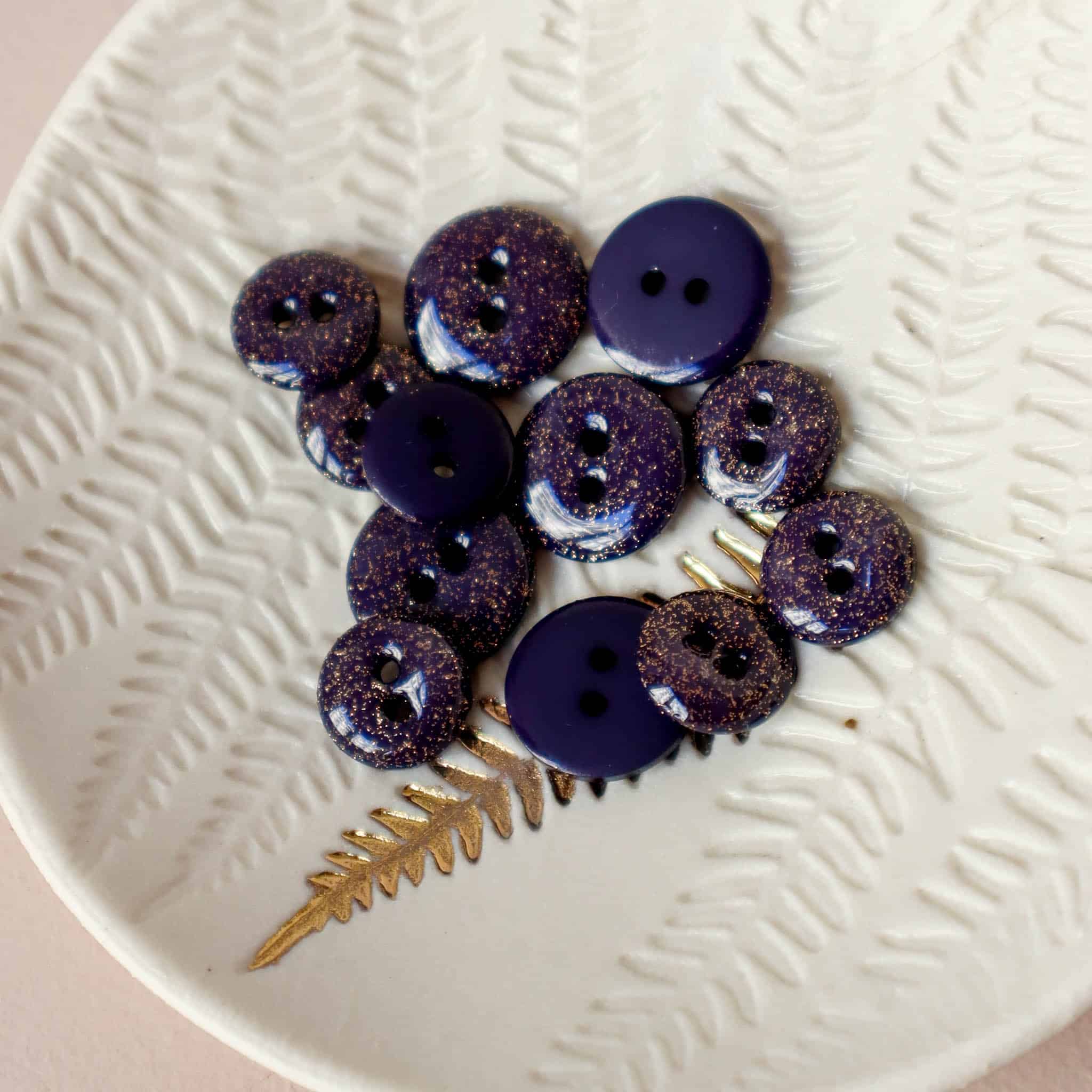 Bouton glitter deux trous - Encre