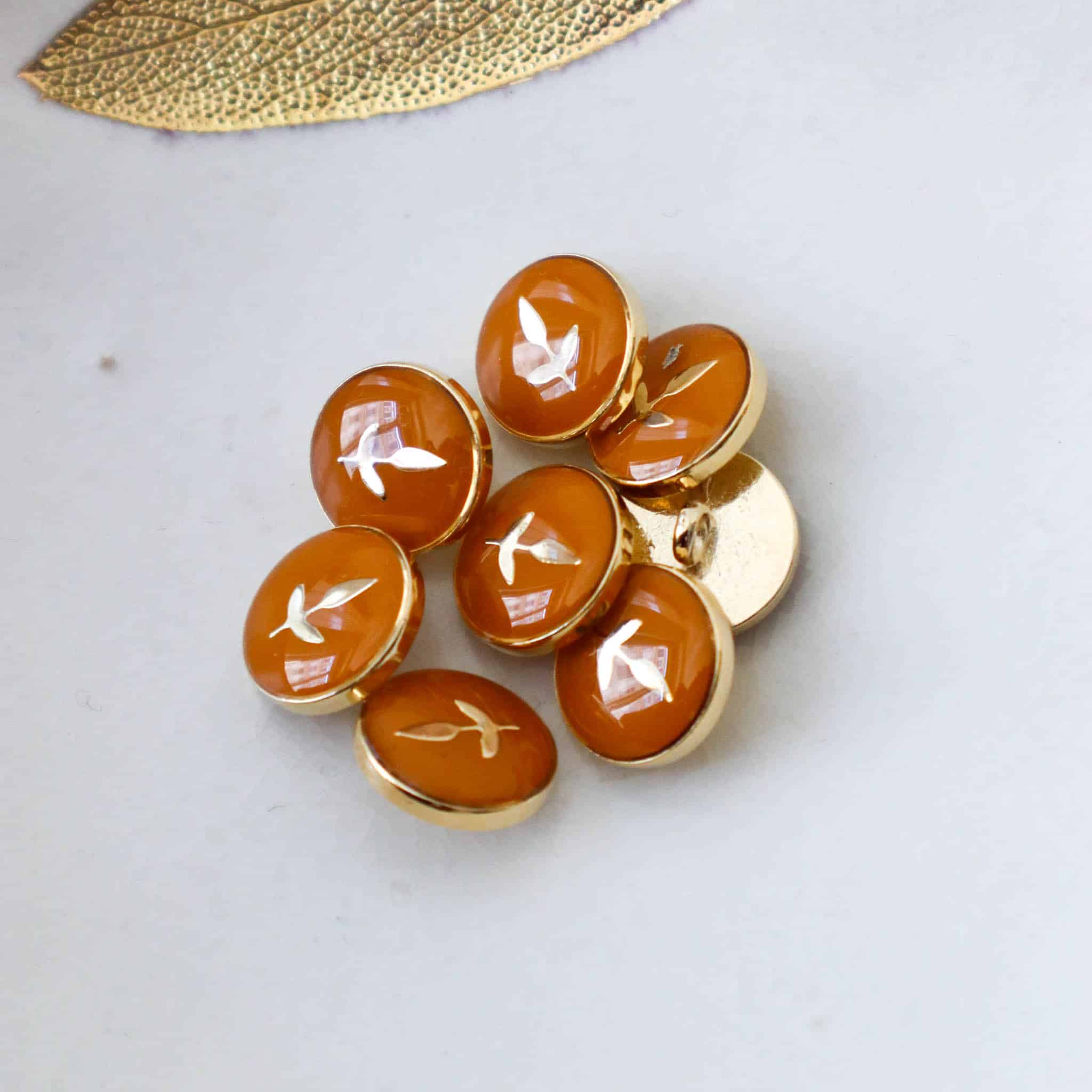 Bouton de bottine Feuillette - Bouton d'Or