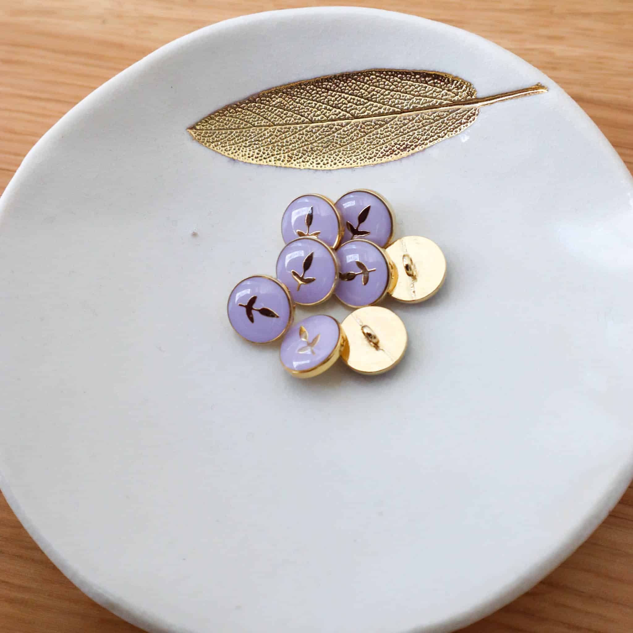 Bouton de bottine Feuillette - Lilas