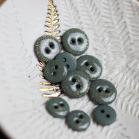 Bouton glitter deux trous - Verveine
