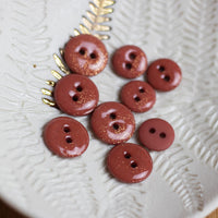 Bouton glitter deux trous - Terracotta
