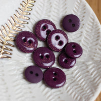 Bouton glitter deux trous - Violet