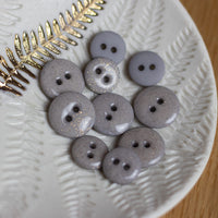 Bouton glitter deux trous - Gris Perle